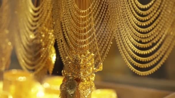 Golden Jewelery Items Turkey — Stock Video
