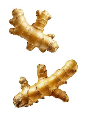 Beyaz bir arka plan üzerinde zencefil