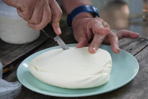 Hand made fresh cheese in mexico