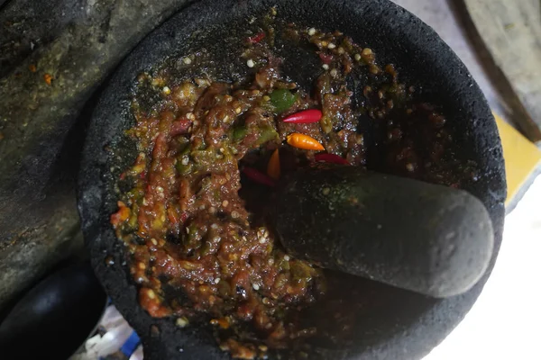 Würzige Sauce Traditionelle Handgemachte Mexikanische Frische Tortillas Lebensmittel Sauce Detail — Stockfoto
