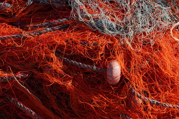 Balıkçılar Balıkçı Ağı Detaylarını Kapatıyor — Stok fotoğraf