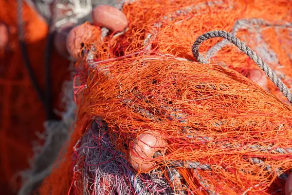Fischer Fischen Netzdetails Aus Nächster Nähe — Stockfoto