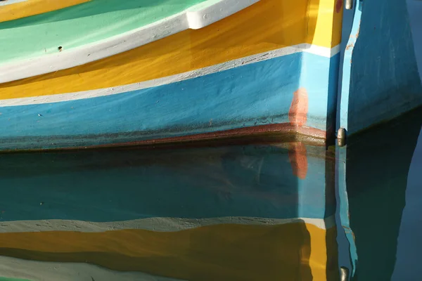 Malta Kleurrijke Geschilderde Vissersboot Marsaxlokk Haven — Stockfoto