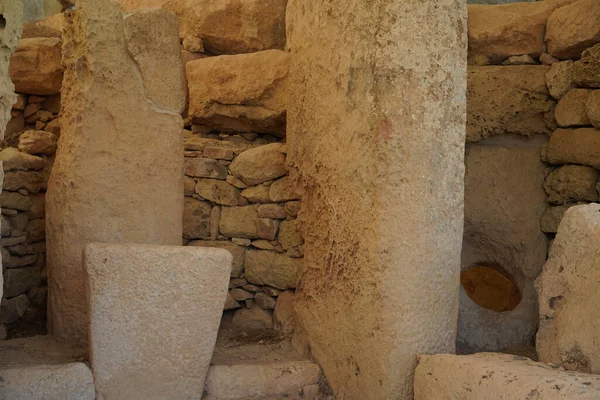 Malta Megalitik Tarih Öncesi Tapınak Arkeolojik Alanı — Stok fotoğraf