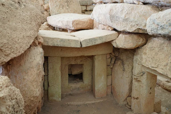 Malta Megalitic Prehistoric Temple Archeological Site — стоковое фото