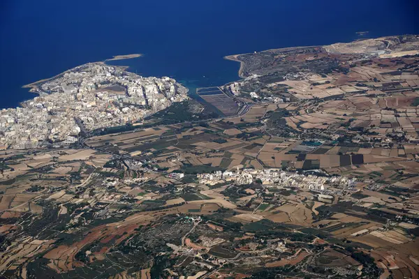 飞机上的Malta航景全景 — 图库照片