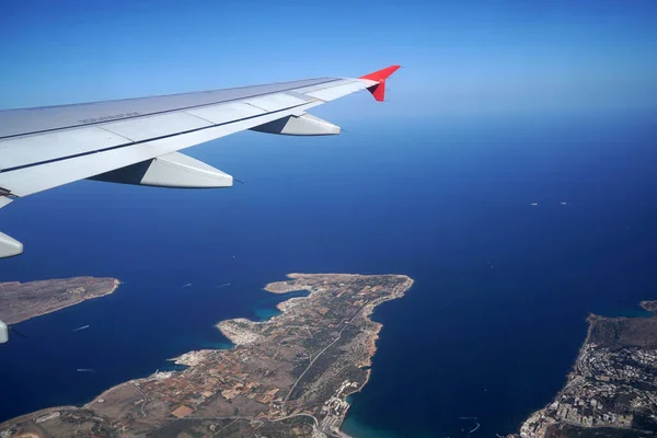 Malta Paisagem Aérea Panorama Avião — Fotografia de Stock