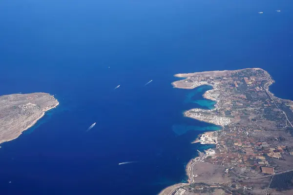 Malta Landschaftspanorama Aus Dem Flugzeug — Stockfoto