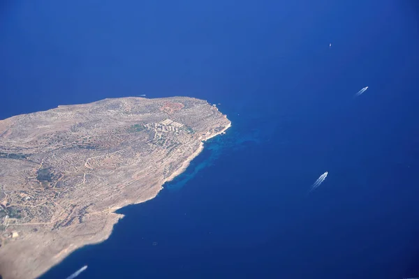 Malta Εναέρια Πανόραμα Τοπίο Από Αεροπλάνο — Φωτογραφία Αρχείου