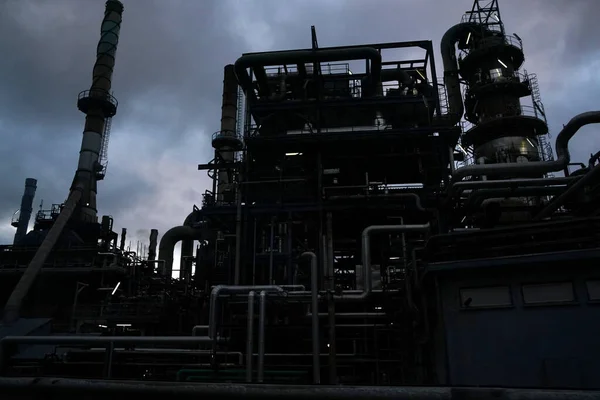 Oljeraffinaderi Nära Busalla Italy Motorväg Petrokemisk — Stockfoto