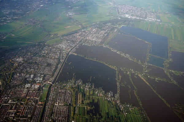 Amsterdam Odlade Fält Antenn Panorama Landning — Stockfoto