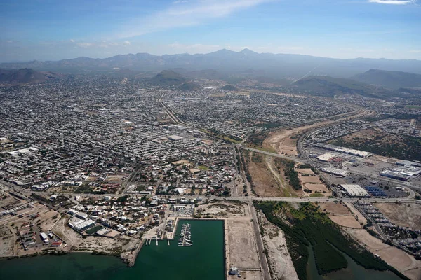 Paz Baja California Sur Mexico Luftpanorama Landschaft Aus Dem Flugzeug — Stockfoto