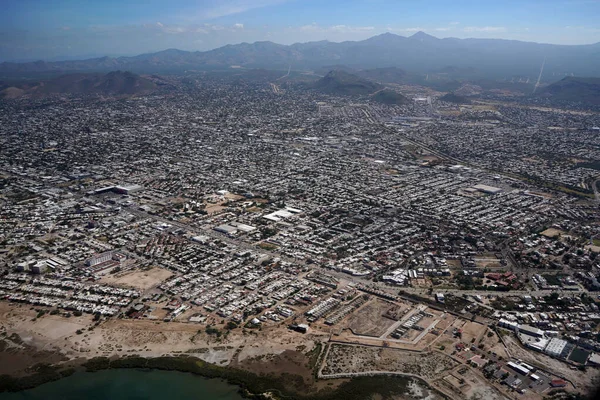 Paz Baja Califórnia Sur Mexico Paisagem Panorâmica Aérea Avião — Fotografia de Stock