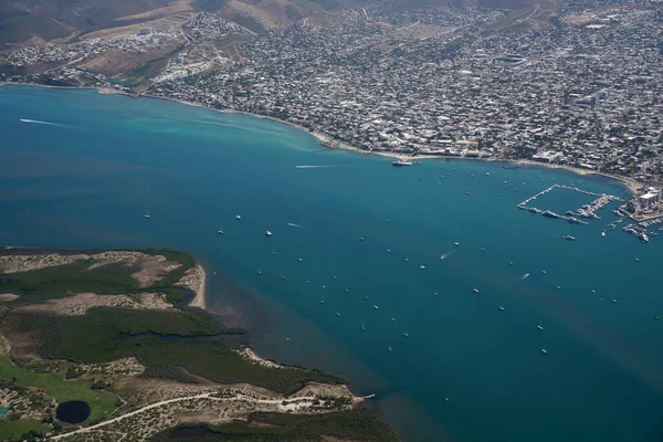 Paz Baja Califórnia Sur Mexico Paisagem Panorâmica Aérea Avião — Fotografia de Stock