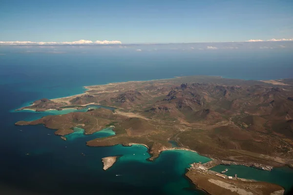 Paz Baja California Sur Mexico Panorama Krajobraz Samolotu — Zdjęcie stockowe