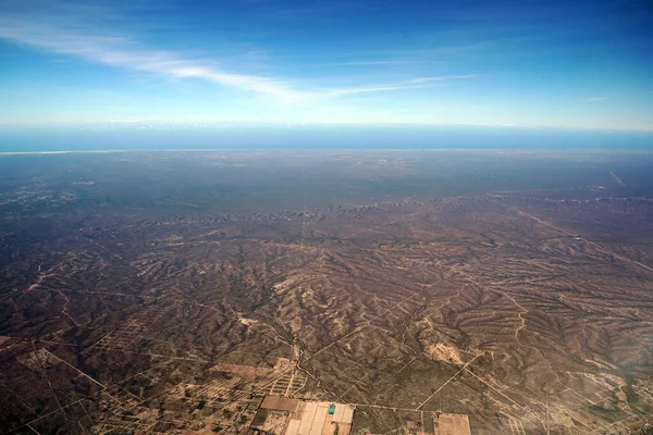 バハカリフォルニア シュル メキシコ航空機からのパノラマ風景 — ストック写真