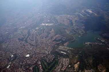 Mexico City havacılık manzarası uçaktan pelerin manzarası