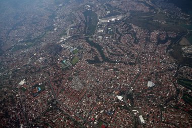 Mexico City havacılık manzarası uçaktan pelerin manzarası