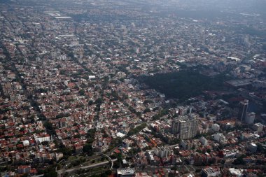 Mexico City havacılık manzarası uçaktan pelerin manzarası