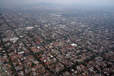 Mexico City havacılık manzarası uçaktan pelerin manzarası