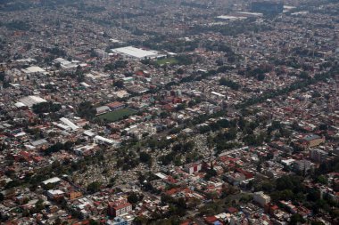 Mexico City havacılık manzarası uçaktan pelerin manzarası