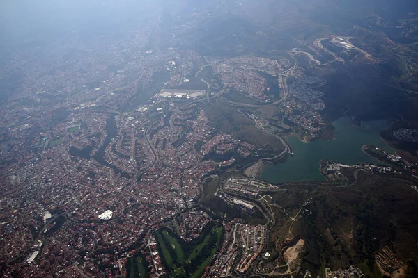 Mexico City Havacılık Manzarası Uçaktan Pelerin Manzarası — Stok fotoğraf