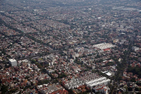 Ciudad México Paisaje Aéreo Paisaje Urbano Desde Avión — Foto de Stock