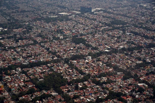 Meksyk Panorama Miasta Krajobraz Krajobraz Krajobraz Samolotu — Zdjęcie stockowe