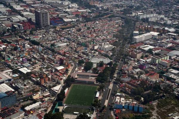 Πόλη Του Μεξικού Εναέρια Πανόραμα Τοπίο Αστικό Τοπίο Από Αεροπλάνο — Φωτογραφία Αρχείου