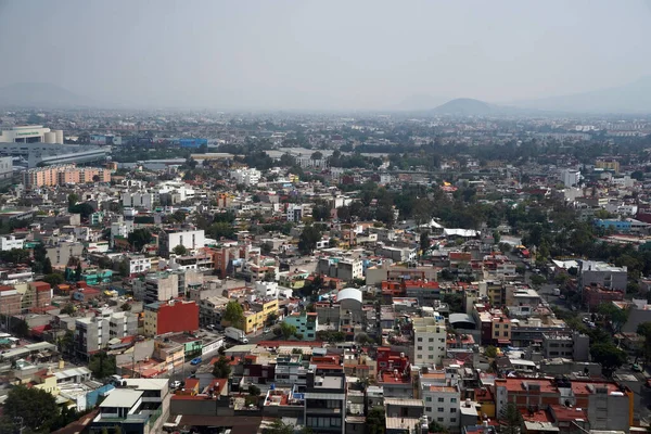 stock image Mexico city aerial panorama landcape cityscape from airplane