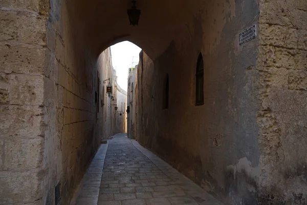 Malta Medina Medieval Pueblo Edificio Piedra Calle — Foto de Stock
