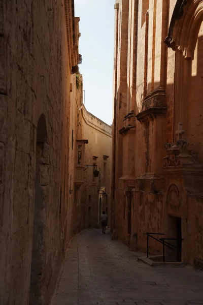 马耳他Medina Medieval Village Stone Building Street — 图库照片