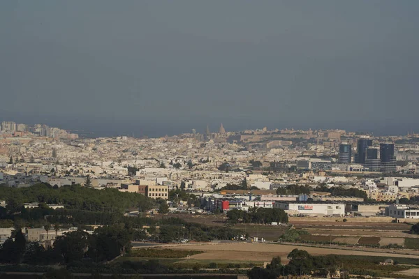 Vista Malta Desde Medina Medieval Pueblo Terraza Piedra — Foto de Stock