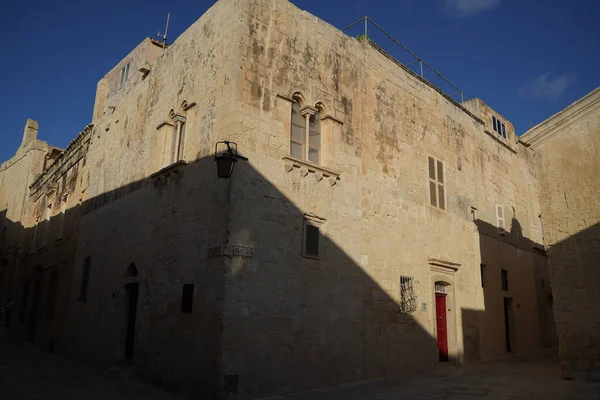 Malta Medine Ortaçağ Köy Taş Caddesi — Stok fotoğraf