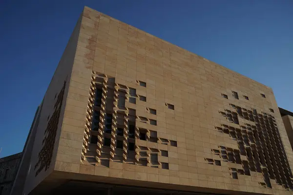 stock image Malta la valletta parliament building detail