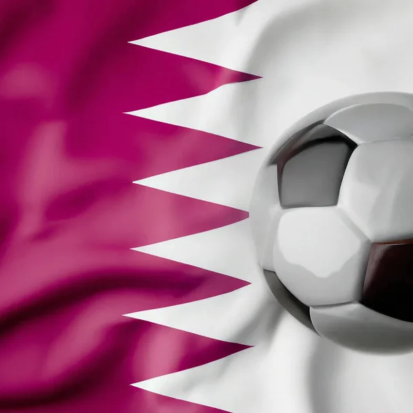 qatar soccer world cup soccer ball on qatar flag artwork