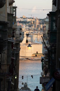 Malta la Valletta Günbatımında tarihi evler
