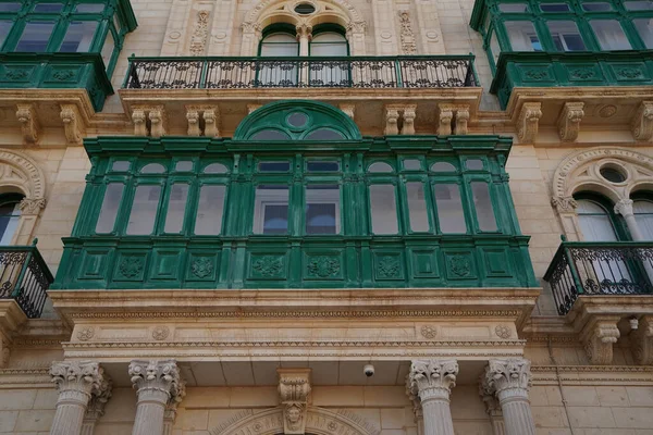 Malta Valletta Maisons Historiques Coucher Soleil — Photo