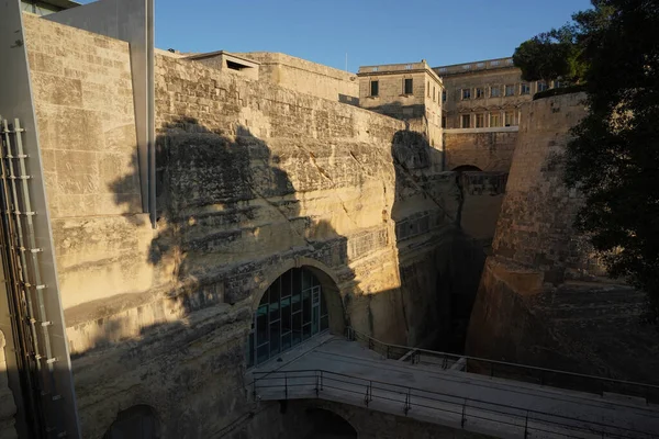 Malta Valletta Casas Históricas Atardecer — Foto de Stock