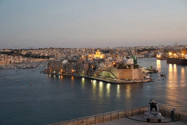 Malta Cities View Valletta Sunset Panorama Landscape — Stock Photo, Image