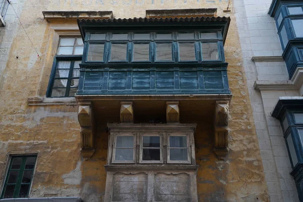 Malta Valletta Casas Históricas Atardecer —  Fotos de Stock