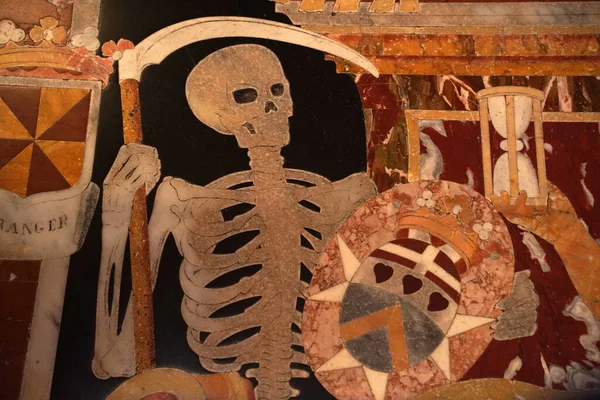 Templar Malta Chevalier Tombeau Crâne Squelette Détail — Photo