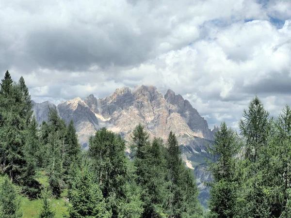 Dolomiti Montagne Vista Valle Panorama Paesaggio — Foto Stock