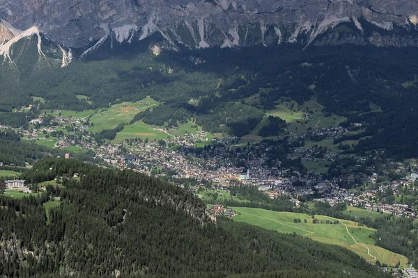Dolomites Cortina Ampezzo Vista Aérea Paisagem Panorama — Fotografia de Stock