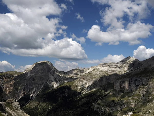 Puez Montanhas Dolomitas Panorama Paisagem Vista — Fotografia de Stock