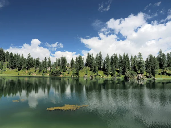 Lac Federa Dolomites Panorama Paysage Vue — Photo