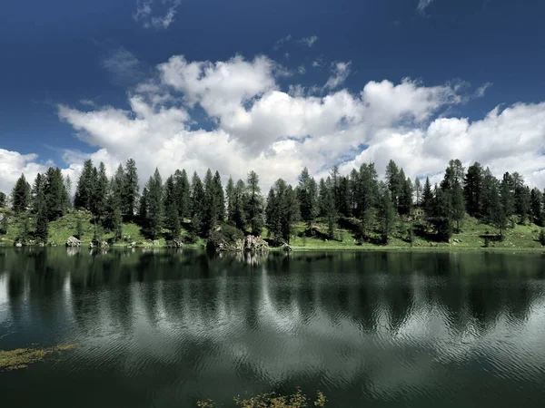 Vista Panorámica Del Paisaje Dolomitas Del Lago Federa —  Fotos de Stock
