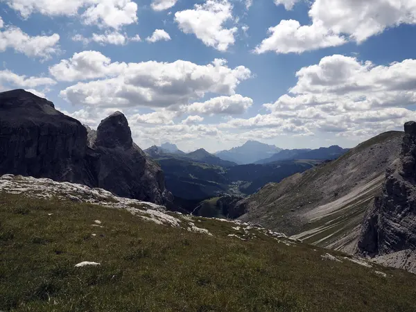 Puez Berg Dolomiter Panorama Landskap Utsikt — Stockfoto