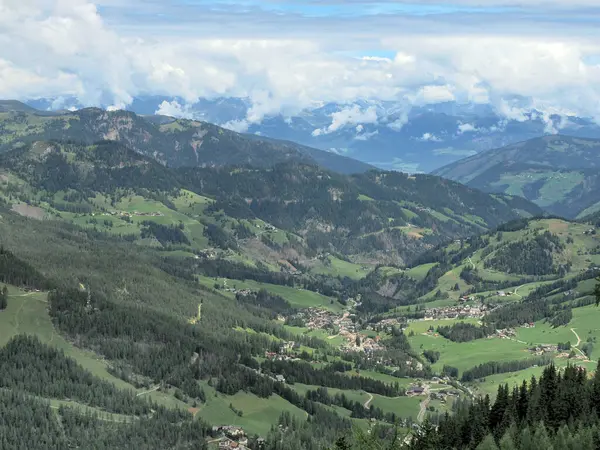 Dolomity Góry Badia Dolina Widok Panorama Krajobraz — Zdjęcie stockowe