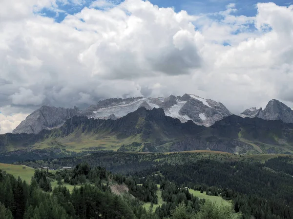 Dolomity Widok Lodowiec Marmolada Panoramy Corvara — Zdjęcie stockowe